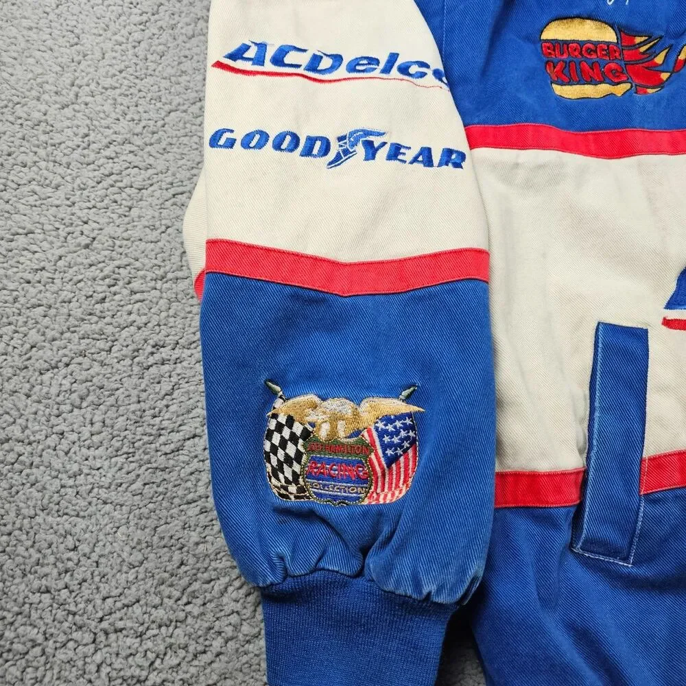 Vintage Jeff Hamilton Dale Earnhardt Jr Jacket Mens 2XL #3 Distressed Nascar 90s
